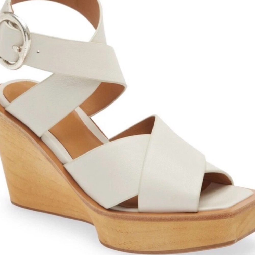 Rag & Bone Cream Santiago Wedge Sandals